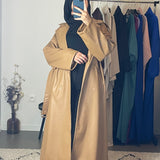 TRENCH SIMILI CUIR CAMEL