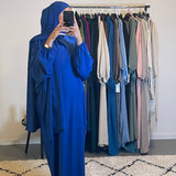 ABAYA VOILE INTÉGRÉ BLEUE