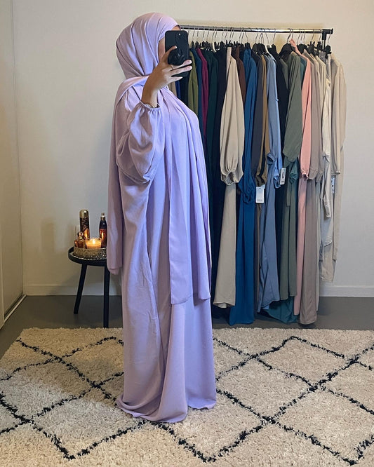 ABAYA VOILE INTÉGRÉ VIOLET