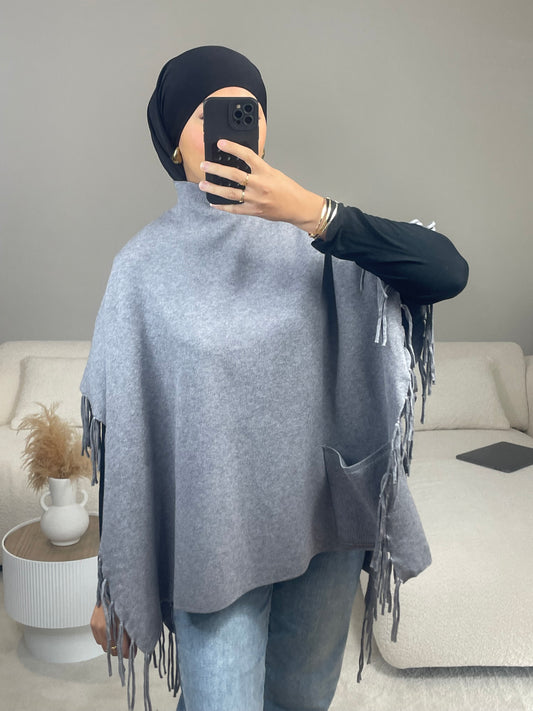 PONCHO GRIS