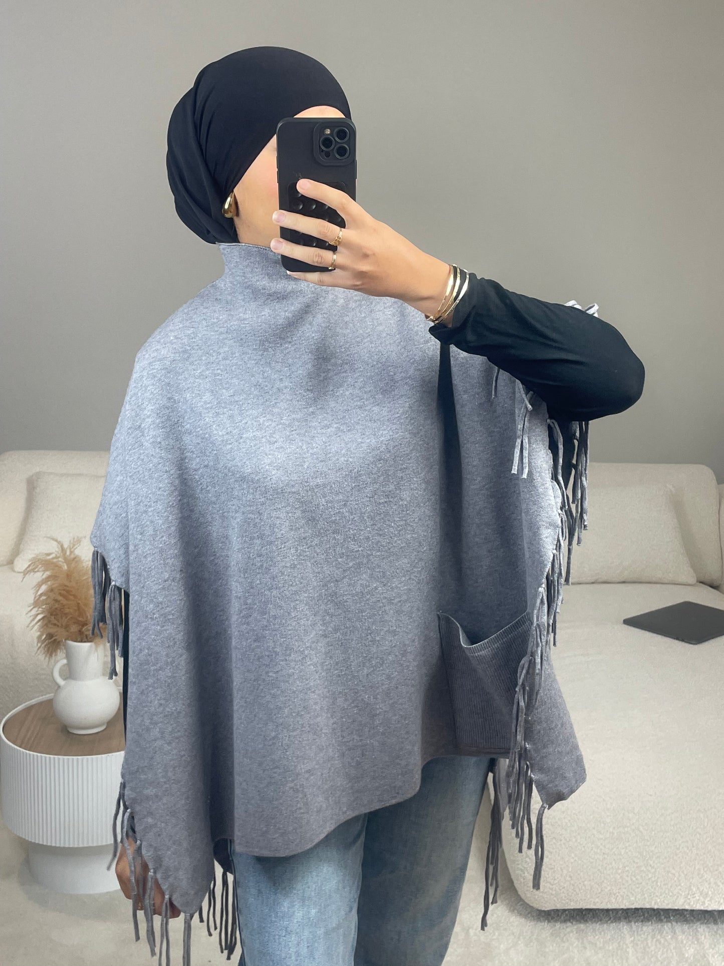 PONCHO GRIS