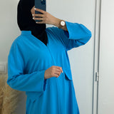 ROBE "ISRA" BLEUE TURQUOISE