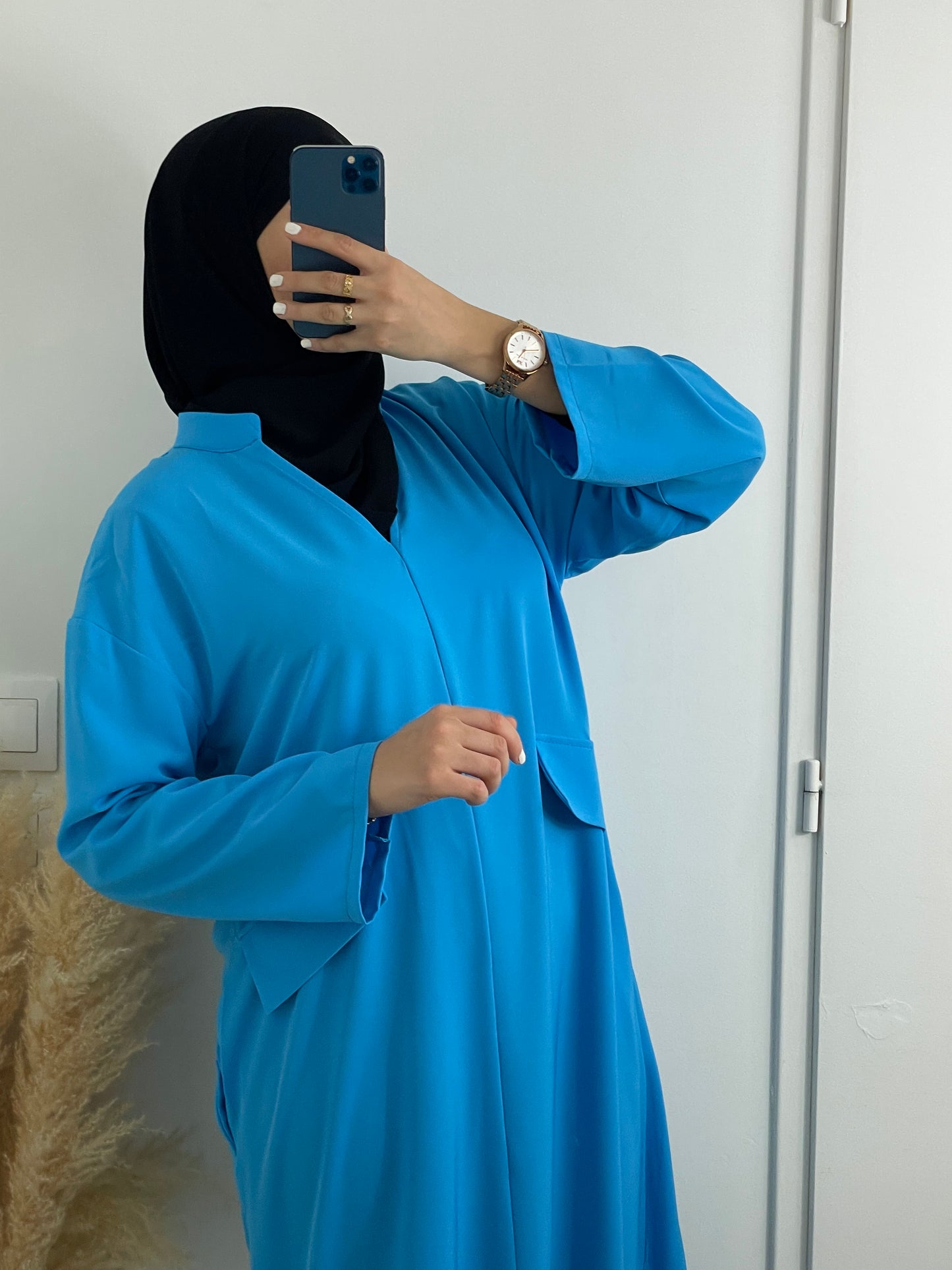 ROBE "ISRA" BLEUE TURQUOISE