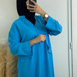 ROBE "ISRA" BLEUE TURQUOISE
