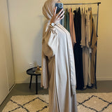 ABAYA VOILE INTÉGRÉ BEIGE