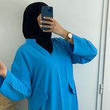 ROBE "ISRA" BLEUE TURQUOISE