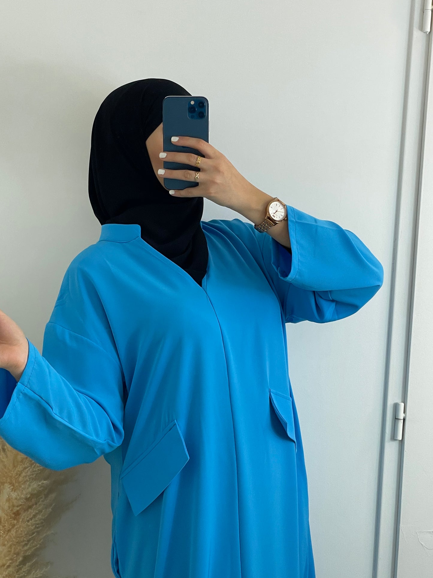 ROBE "ISRA" BLEUE TURQUOISE