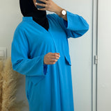 ROBE "ISRA" BLEUE TURQUOISE