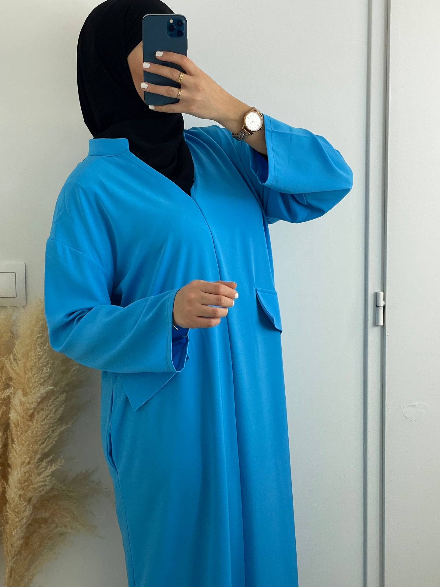 ROBE "ISRA" BLEUE TURQUOISE