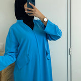 ROBE "ISRA" BLEUE TURQUOISE