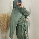 ENSEMBLE PLISSÉ VERT